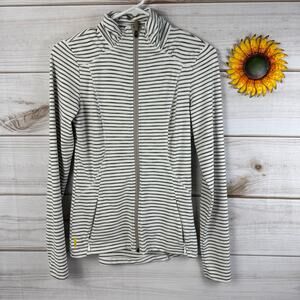 Lole Women's Striped Full Zip Mock Neck Athletic Jacket XS